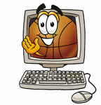 Clip art Graphic of a Basketball Cartoon Character